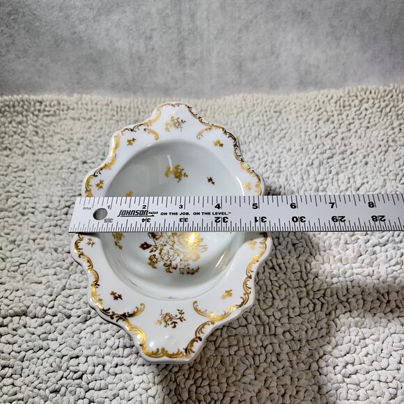 Pate de Limoges Hand Painted Porcelain Gold Dish Made in France Victorian Gold - Picture 9 of 12